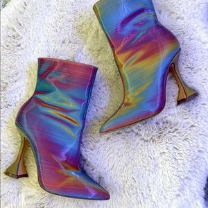 Fashion Nova Holographic Heeled Boots